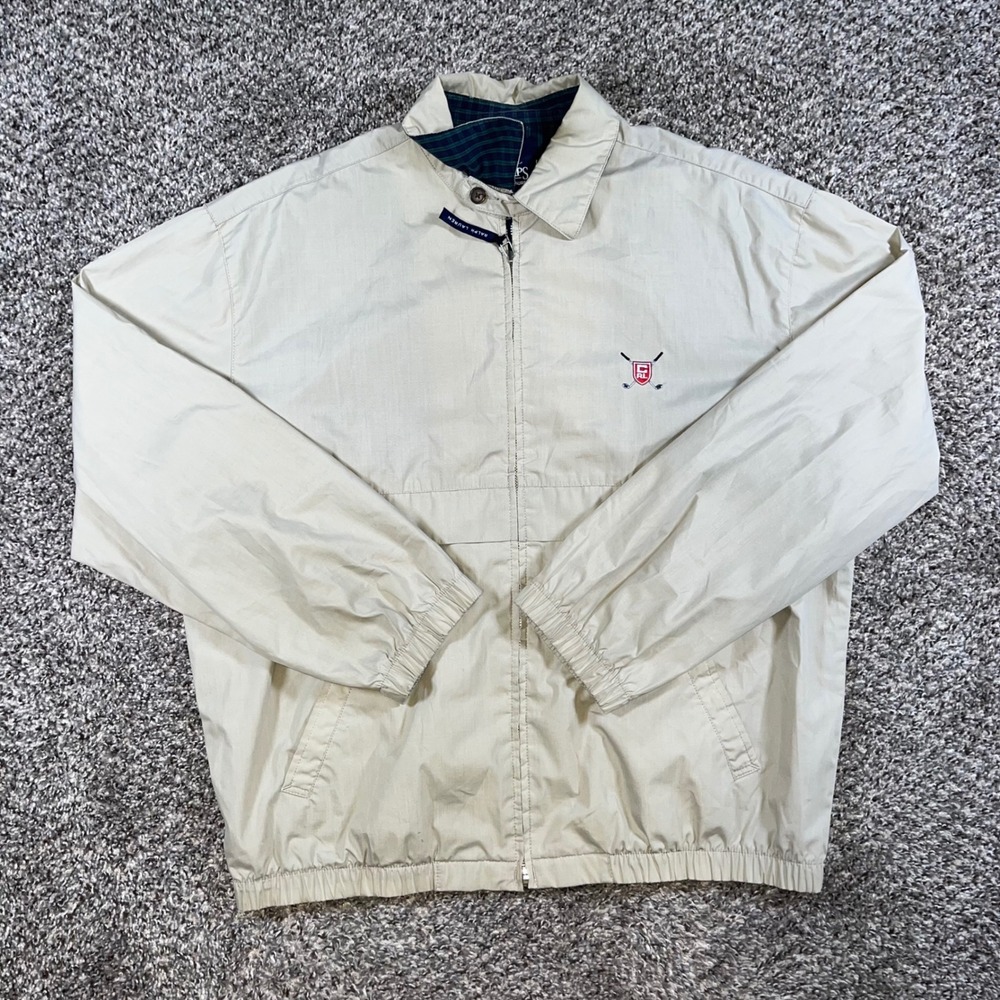 Vintage 80s Chaps Ralph Lauren Golf Jacket Tan Harrington Windbreaker Mens L